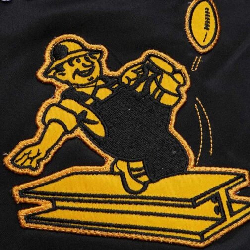 Pittsburgh Steelers Vintage Logo Lightweight Satin Jacket - Image 4