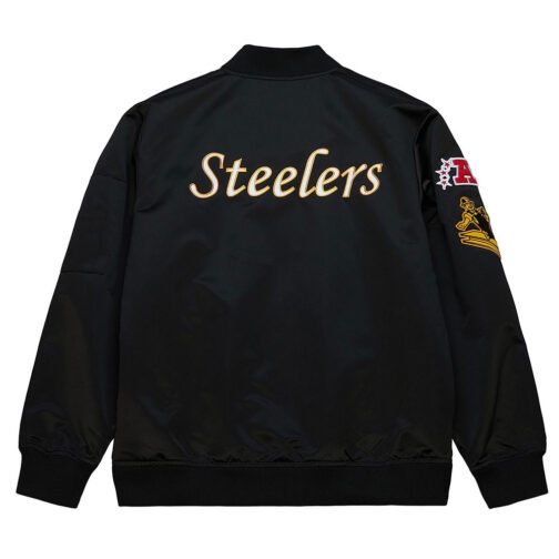 Pittsburgh Steelers Vintage Logo Lightweight Satin Jacket - Image 2