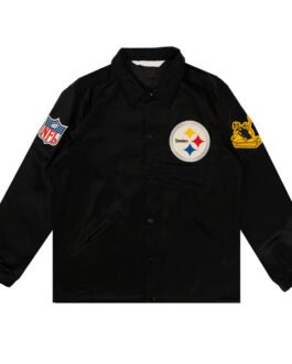 Pittsburgh Steelers Black Satin Windbreaker