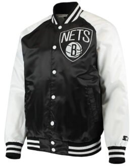 Brooklyn Nets Point Guard Black/White Satin Jacket