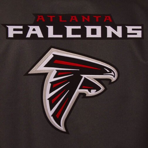 Poly Twill Atlanta Falcons Varsity Black and Red Jacket - Image 4