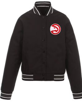 Atlanta Hawks Black Poly Twill Jacket
