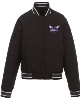 Charlotte Hornets Black Poly Twill Jacket