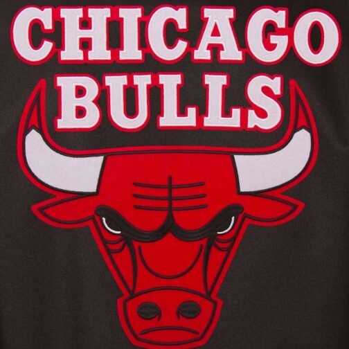 Chicago Bulls Poly Twill Black and Red Jacket - Image 4