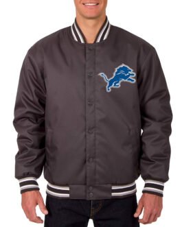 Detroit Lions Poly Twill Gray Jacket