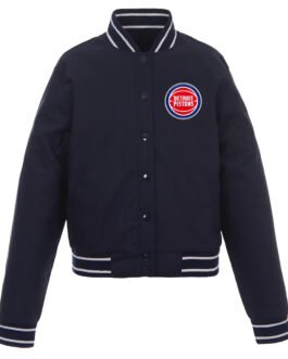 Detroit Pistons Navy Poly Twill Jacket