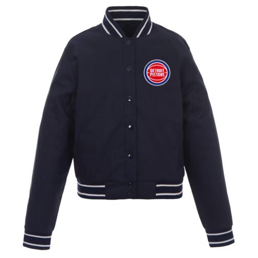 Detroit Pistons Navy Poly Twill Jacket