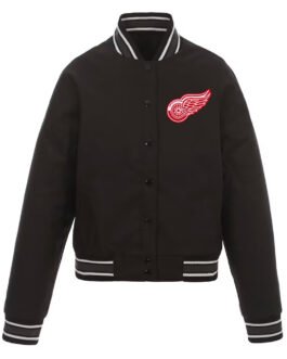 Detroit Red Wings Front-Hit Black Poly Twill Jacket