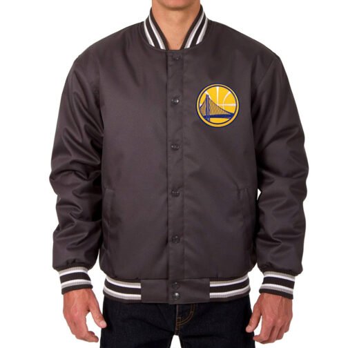 Golden State Warriors Varsity Poly Twill Charcoal Jacket