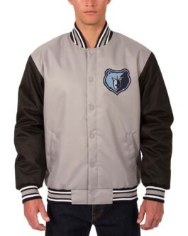 Memphis Grizzlies Poly Twill Gray/Black Jacket