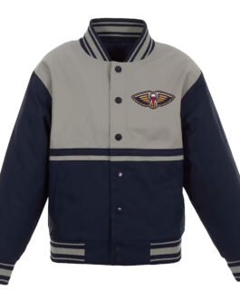 Navy/Gray New Orleans Pelicans Poly-Twill Jacket