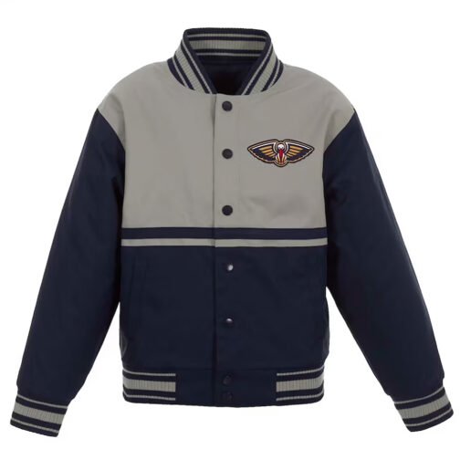 Navy/Gray New Orleans Pelicans Poly-Twill Jacket