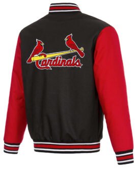 St. Louis Cardinals Black and Red Poly-Twill Jacket