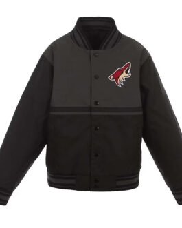 Gray/Black Youth Arizona Coyotes Poly Twill Jacket