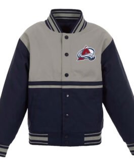 Gray/Navy Youth Colorado Avalanche Poly Twill Jacket