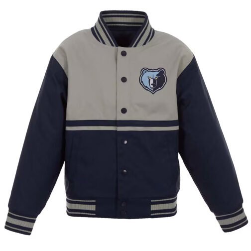 Youth Memphis Grizzlies Poly Twill Gray/Navy Jacket