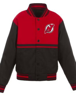 Black/Red New Jersey Devils Youth Poly-Twill Jacket