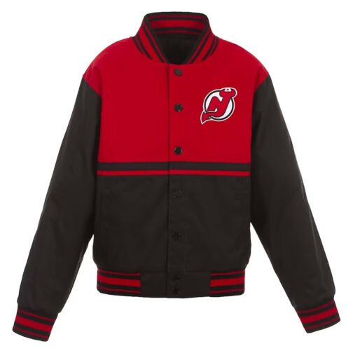 Black/Red New Jersey Devils Youth Poly-Twill Jacket