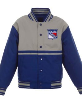 Royal and Gray NY Rangers Youth Poly-Twill Jacket