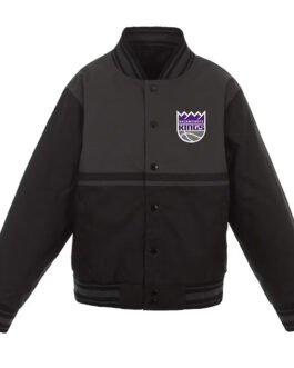Youth Sacramento Kings Poly Twill Black/Charcoal Jacket