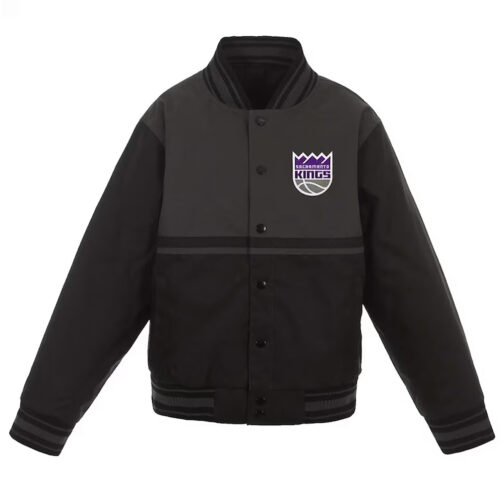Youth Sacramento Kings Poly Twill Black/Charcoal Jacket