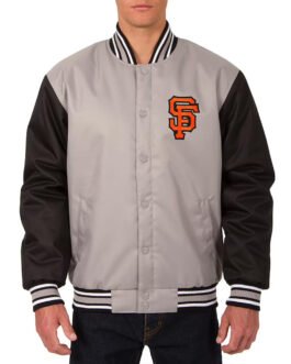 Gray/Black Youth San Francisco Giants Poly Twill Jacket