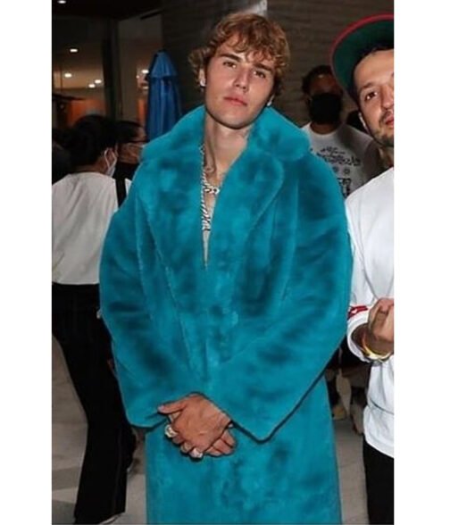 Justin Bieber Blue Fur Coat - Image 10