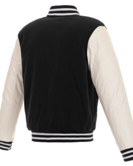 Portland Trail Blazers Black and White Varsity Jacket