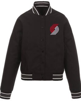 Portland Trail Blazers Black Poly Twill Jacket