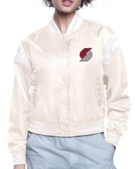 Portland Trail Blazers Printed Logo Varsity Satin Jacket