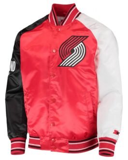 Portland Trail Blazers Reliever Satin Varsity Jacket