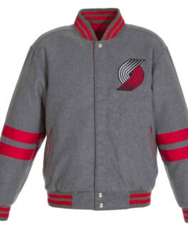Portland Trail Blazers Gray Varsity Wool Jacket