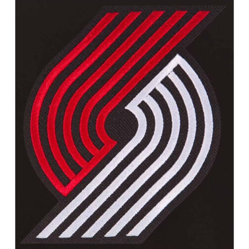 Portland Trail Blazers Black and White Varsity Jacket - Image 3
