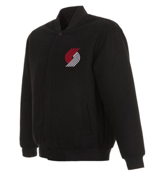 Portland Trail Blazers Varsity Black Wool Jacket