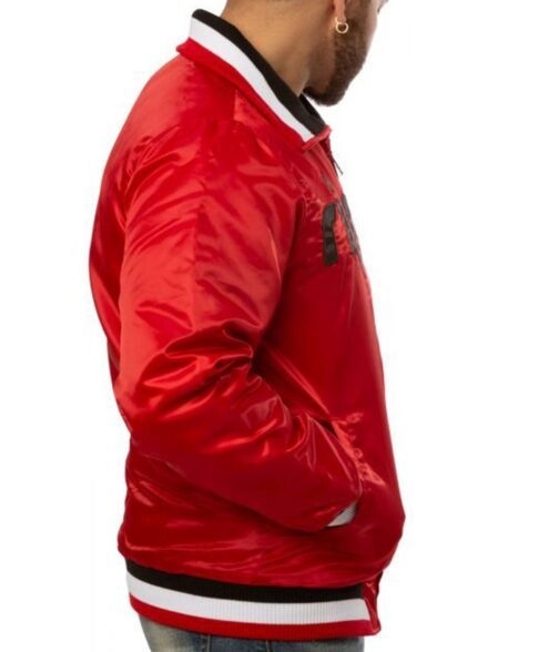 Portland Trailblazers Rip City Bomber Red Jacket - Image 3