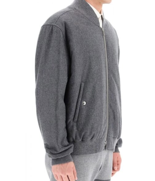 Power Book II S02 Michael Rainey Jr 4-Bar Bomber Grey Jacket - Image 4