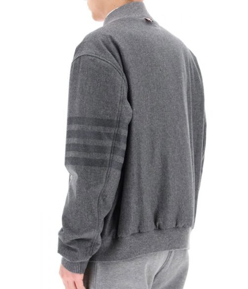 Power Book II S02 Michael Rainey Jr 4-Bar Bomber Grey Jacket - Image 5