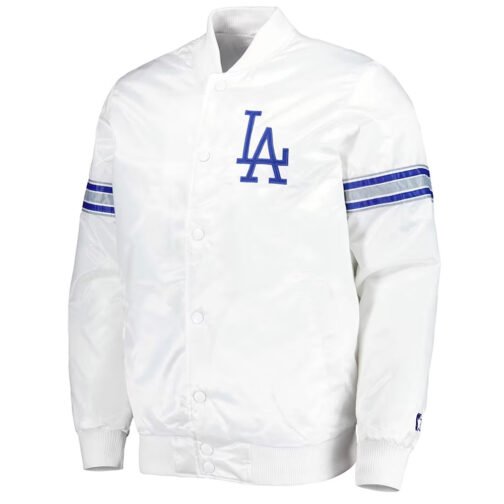 LA Dodgers White Power Forward Satin Jacket