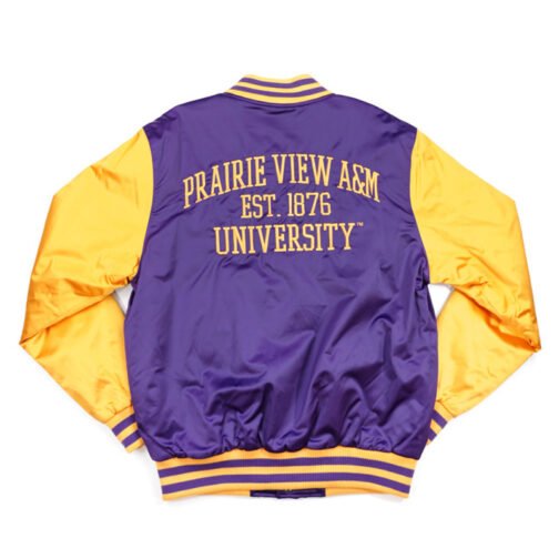 Prairie View A&M Purple and Gold Baseball Jacket - Image 2