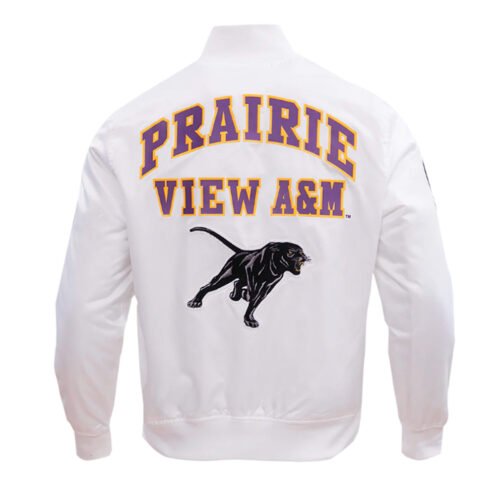 Prairie View A&M University Classic White Satin Jacket - Image 2