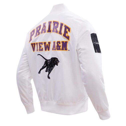 Prairie View A&M University Classic White Satin Jacket - Image 4