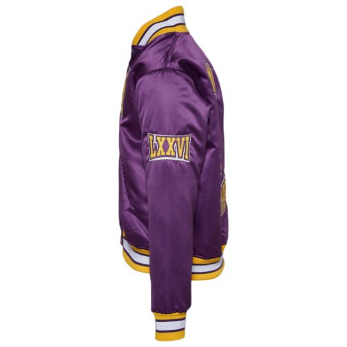 Men’s Embroidered Prairie View A&M University Purple Satin Jacket - Image 3