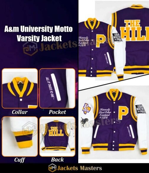 Varsity HBCU Prairie View A&m University Motto 2.0 Purple Jacket - Image 3