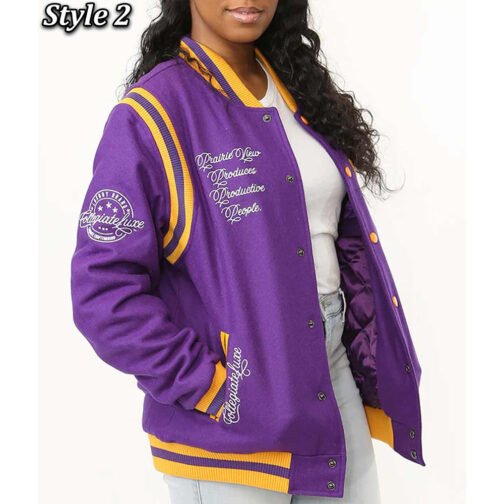 Purple Prairie View A&M University Varsity Full-Snap Wool Jacket - Image 6