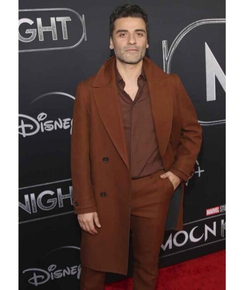 Oscar Isaac Moon Knight Premiere Brown Coat - Image 10