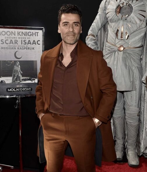 Oscar Isaac Moon Knight Premiere Brown Coat - Image 12