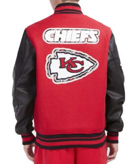 Prep Kansas City Chiefs Red and Black Varsity Jacket