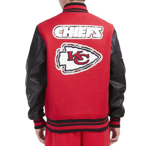 Prep Kansas City Chiefs Red and Black Varsity Jacket - Image 2
