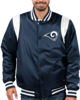 Navy Los Angeles Rams The Prime Satin Jacket