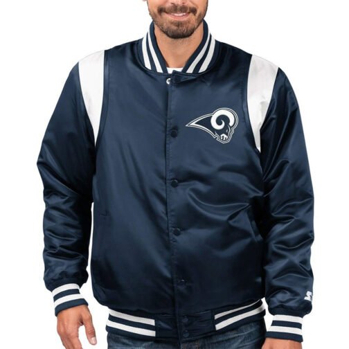 Navy Los Angeles Rams The Prime Satin Jacket